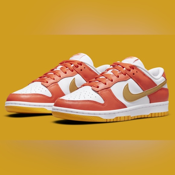 Nike Shoes - Nike Dunk Low Sneaker “University Gold” - Size 7, Orange/White/Gold